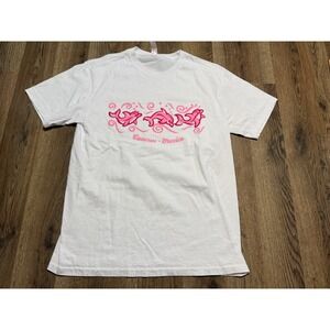 Euro Cotton Cancun Mexico T Shirt Mens Medium White Adult Pink Dolphins Good